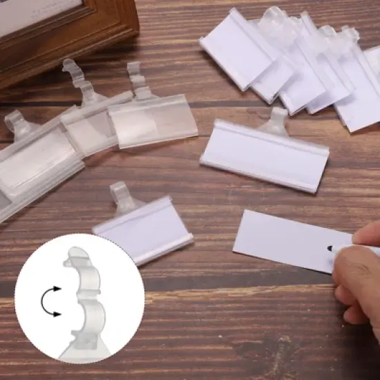 Unique Bargains Plastic Reusable Snap Lock Clear Label Holder image {2}