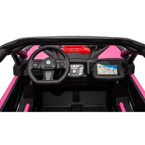 2-Seater 24V Ride-On UTV &ndash; Powerful 4WD Electric Car for Kids with Remote Control, Shock Absorbers, Leather Seats, Music & Lights image {6}