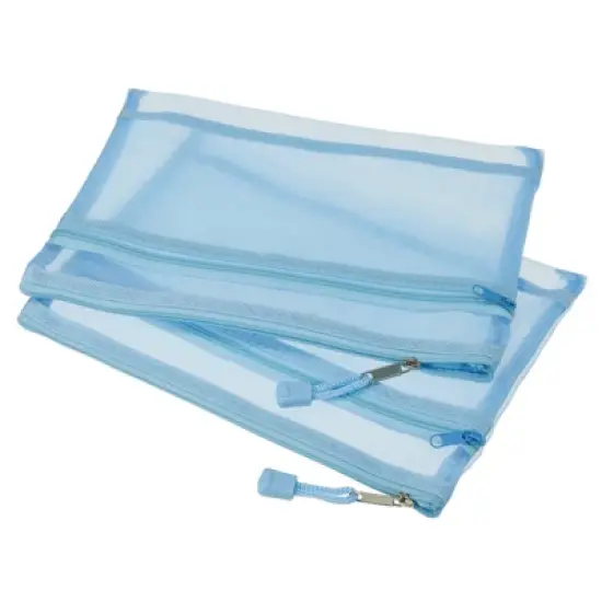 Unique Bargains Travel Office Mesh Double Layer Zip File Storage Pouch 6 Pcs image {7}