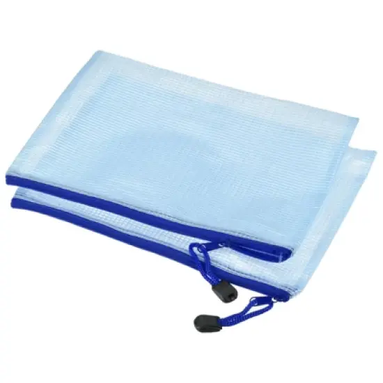 Unique Bargains PVC Waterproof Mesh Zipper Office Travel File Bag 3 Pcs image {5}