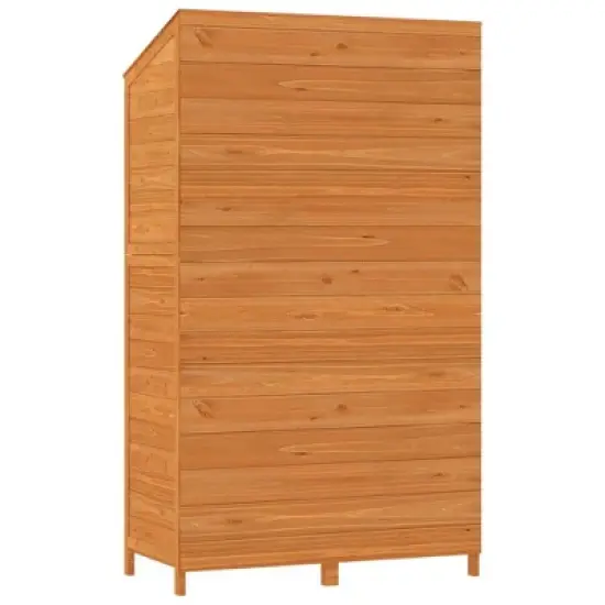 vidaXL Garden Shed for Tool Storage House Outdoor Backyard Solid Fir Wood - Brown 40.2" x 20.5" x 68.7" image {5}