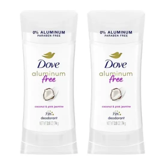 Dove Beauty Aluminum-Free Deodorant Stick Twin Pack - Coconut and Pink Jasmine - 2.6oz/2ct image {6}