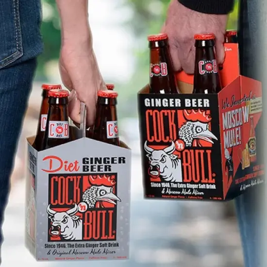 Cock n Bull Apple Ginger Beer 12oz Soda Bottles - Ideal Mixer for Cocktails, Mocktails, and Bartenders - Premium Quality for Perfect Mixed Drinks - Refreshing Flavor Profile- Made In USA image {1}