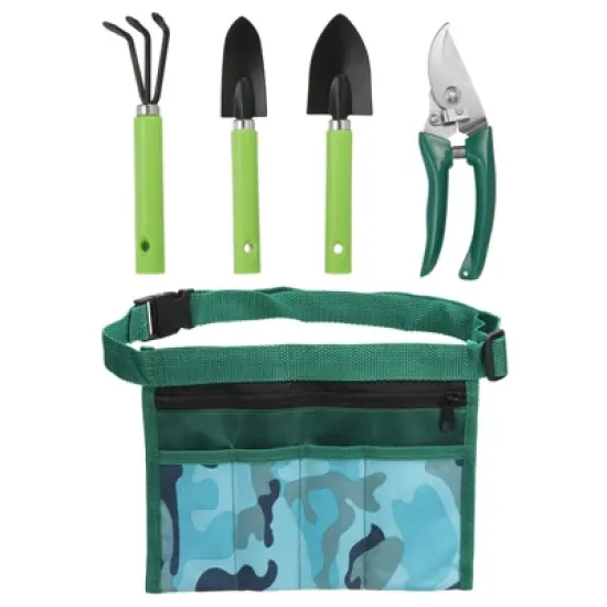 Unique Bargains Durable Garden Yard Lawn Tool Set with Pouch Green 1 Set image {5}