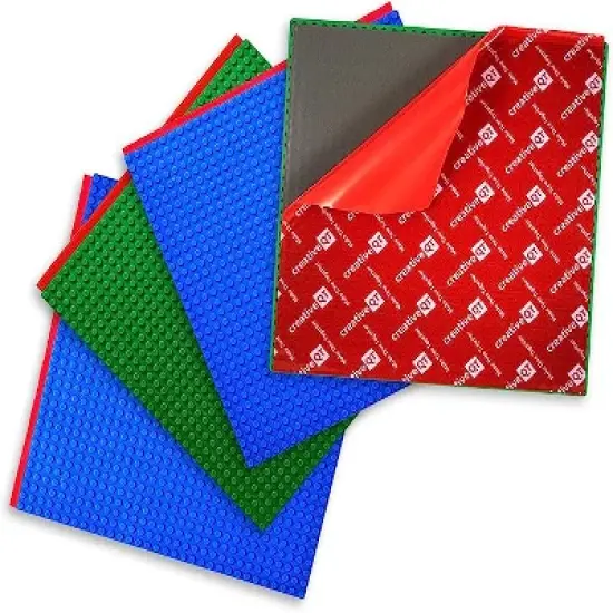 Creative QT MakerBase, 4 Pack, 10x10 Peel-and-Stick Toy Building Blocks Stackable Baseplates, Bases for Play Tables, Walls, and More, Compatible with All Major Brick Brands image {6}