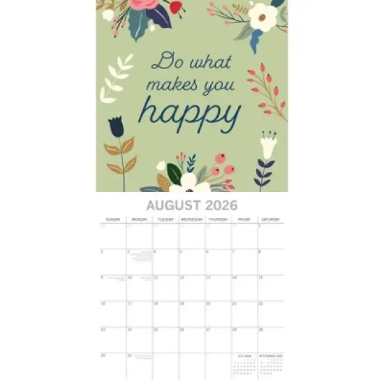 2026 Square Wall Calendar, Positively Powerful, 16-Month Lifestyles Theme with 180 Reminder Stickers (30x30 cm) image {2}