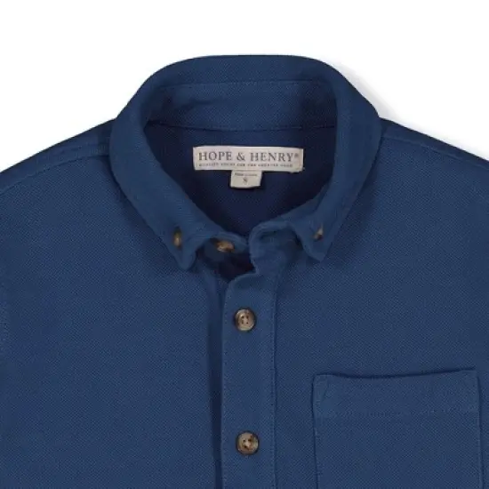 Hope & Henry Boys' Organic Cotton Pique Button Down Shirt, Infant image {1}