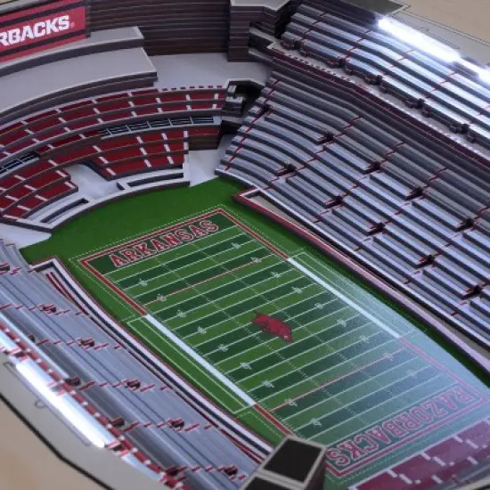 NCAA Arkansas Razorbacks 25-Layer StadiumViews Lighted End Table image {2}