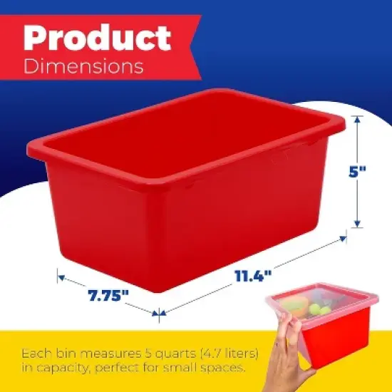 Storage Bins - Stackable Storage Bins, Plastic Storage, Bins Storage Containers, 3 pcs per 
pack - Cubby Storage Organizers, Classroom Organization image {1}
