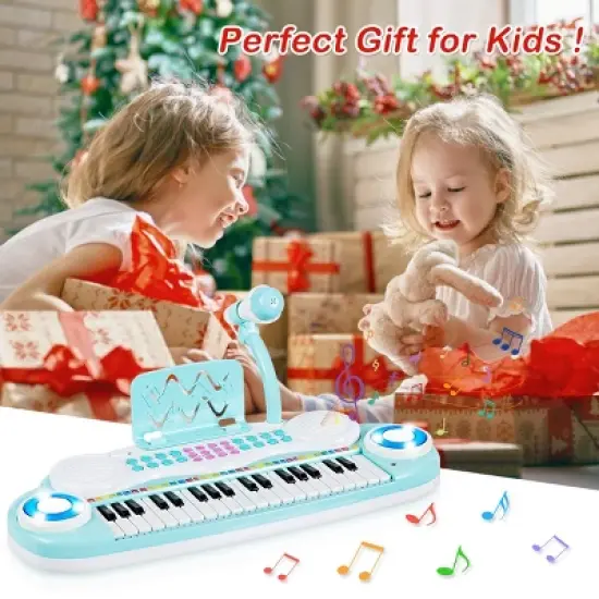 Costway 37-Key Toy Keyboard Piano Electronic Musical Instrument BluePink image {2}
