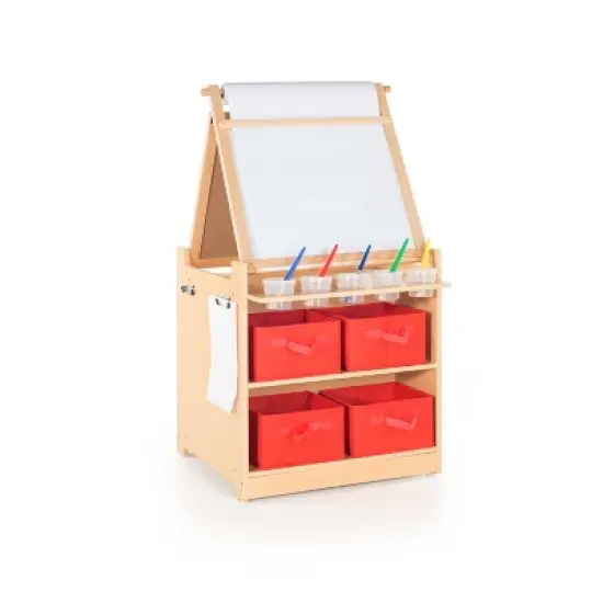 Guidecraft Kids' Desk to Easel Art Cart image {4}