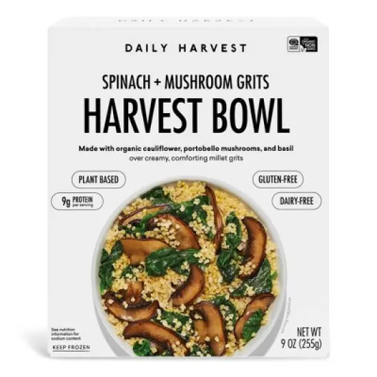 Daily Harvest Organic Frozen Gluten Free Spinach and Shiitake Grits Harvest Bowl - 9oz image {9}