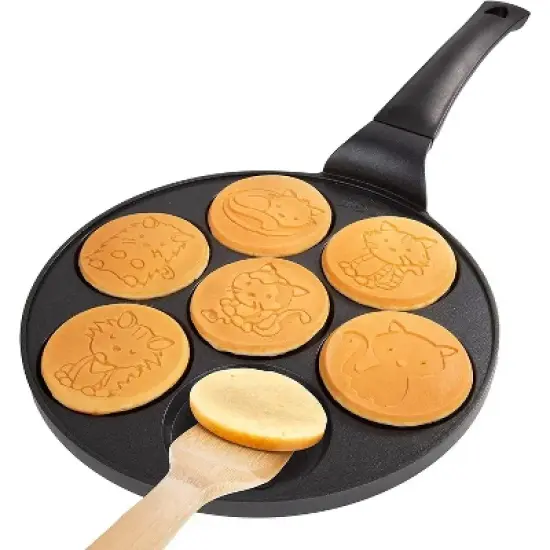 Pancake Wow! Kitty Friends Mini Pancake Pan - Make 7 Unique Flapjack Cat Designs, Nonstick Griddle for Breakfast Animal Kitten Fun & Easy Cleanup image {3}