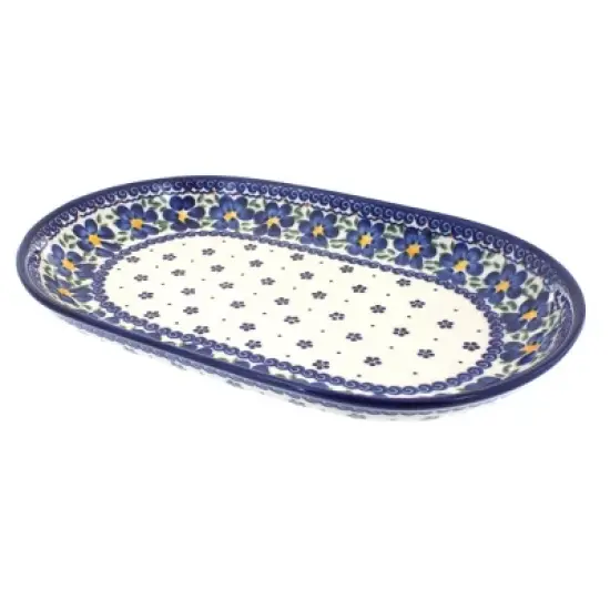 Blue Rose Polish Pottery 116 Vena Large Oval Serving Dish image {6}