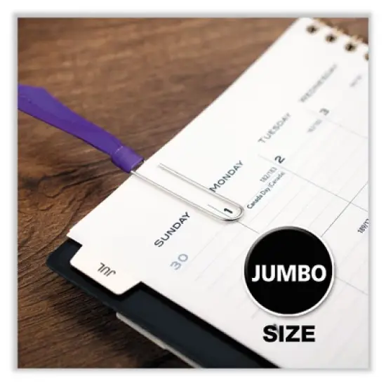 ACCO Paper Clips, Jumbo, Smooth, Silver, 100 Clips/Box, 10 Boxes/Pack image {5}