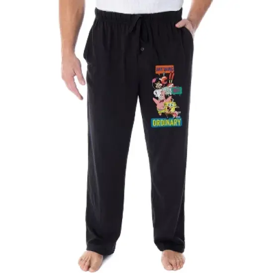 Nickelodeon Men's SpongeBob SquarePants Anything But Ordinary Pajama Pants Black image {3}