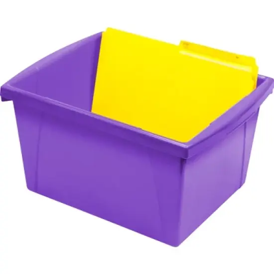 Storex 4 Gallon Storage Bin, Purple image {3}