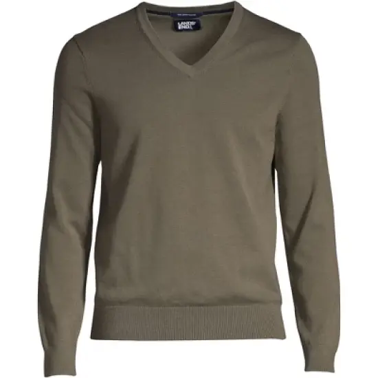 Lands' End Men's Classic Fit Fine Gauge Supima Cotton V-neck Sweater image {17}