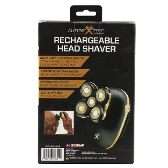 The Cutting Edge Rechargeable Head Shaver Set with Hypoallergenic Blades - Trial Size - 5ct image {4}