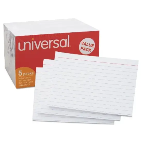 UNIVERSAL Ruled Index Cards 3 x 5 White 500/Pack 47215 image {3}