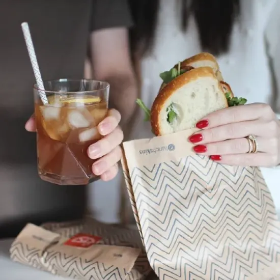 Lunchskins Sandwich Bag and Straw Combo Starter Kit - 5.4oz/25ct image {1}