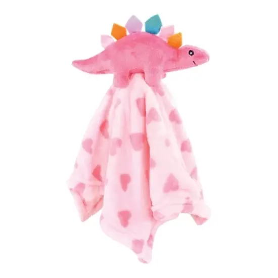 Hudson Baby Girls Animal Face Security Blanket, Cute-A-Saurus 3-Pack, One Size image {3}