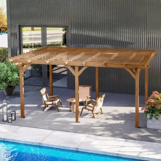 Outsunny Wooden Pergola Grape Trellis, Outdoor Gazebo with Stable Structure for Garden, Patio, Backyard, Deck image {5}