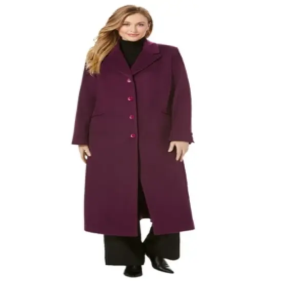 Jessica London Women&rsquo;s Plus Size Full Length Wool Blend Coat image {1}