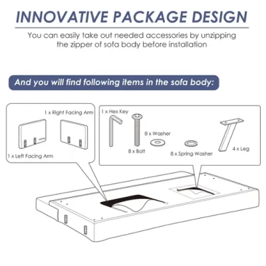 Costway Convertible Futon Sofa Bed Folding Recliner w/USB Ports&Power Strip Grey\Blue image {8}