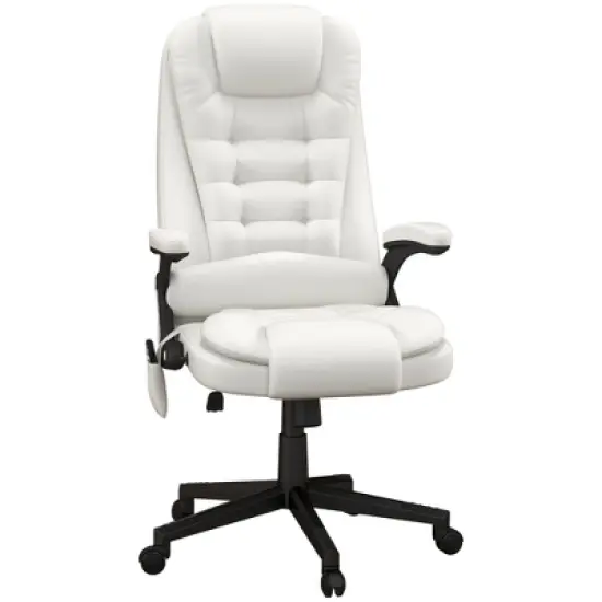 HOMCOM High-Back Massage Office Chair, Heated Reclining Computer Chair with Remote image {8}
