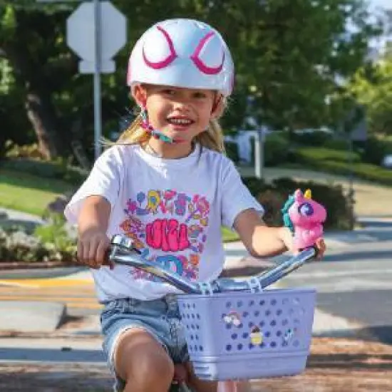 Spider-Man Marvel Ghost Spider Cycling Girls' Hero Multi-Sport Helmet - Pink/White image {9}