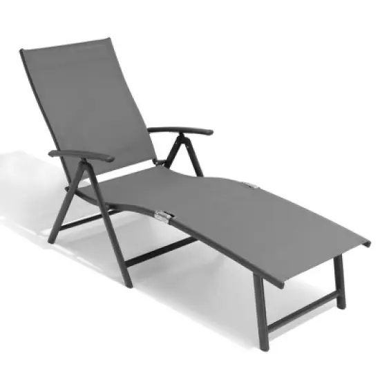 1 pc Crestlive Products Chaise Lounge Chair Outdoor Adjustable Aluminum Folding Patio Recliner Chair image {11}