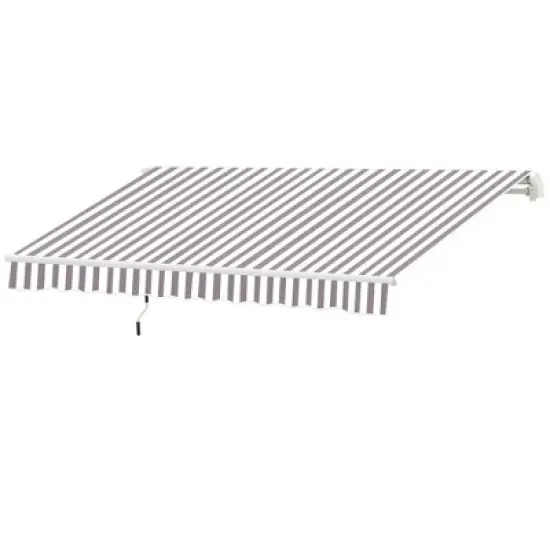 Resenkos Patio Awning, Outdoor Sun Shade Shelter Cover Awnings,10' x 8' Retractable Awning, Patio Awnings, Sunshade Shelter w/ Manual Crank Handle, image {2}