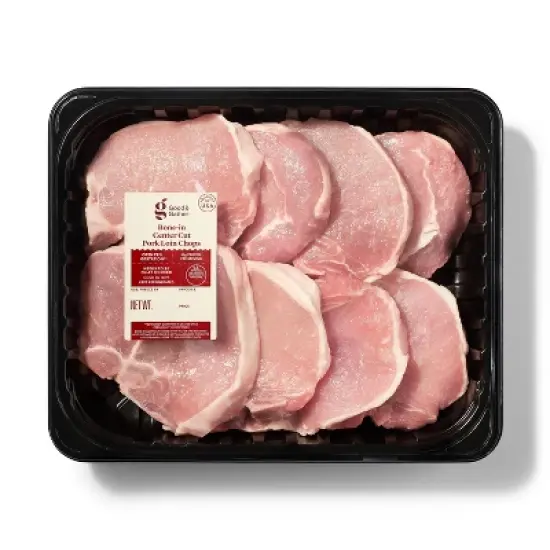 Bone-in Center Cut Pork Chops Family Pack - 3.45-5.50 lbs - price per lb - Good & Gather&trade; image {3}