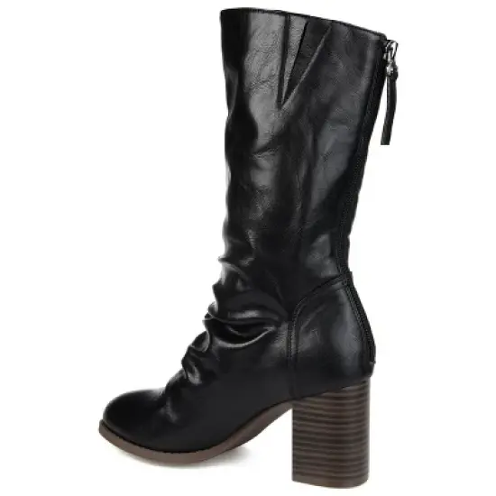 Journee Collection Womens Sequoia Stacked Heel Mid Calf Boots image {6}