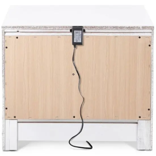 Edmond 1 Drawer Nightstand with USB White - ClickDecor image {5}