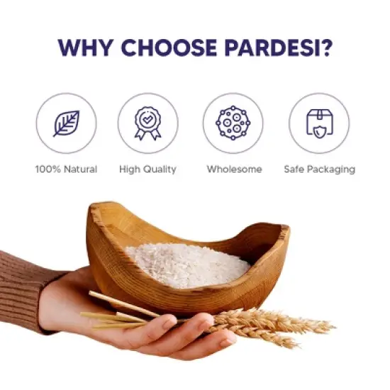 Pardesi Basmati Rice 10LB, Extra Long Grain - Premium Quality, Aromatic Flavor, Soft Texture, Perfect Cooking Choice Perfect for all cuisines. image {10}