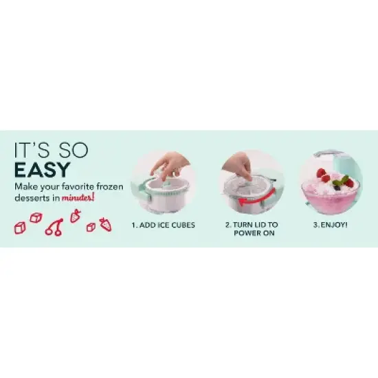 Dash Shaved Ice Maker: Aqua Blue Ice Shaver Machine, Slushie & Snow Cone Maker, Dishwasher-Safe Parts, 85W, 1-Year Warranty image {12}