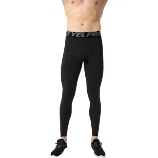 Anna-Kaci Active Men's Full Length Compression Leggings with Wide Waistband and Moisture-Wicking Stretch Fabric image {2}