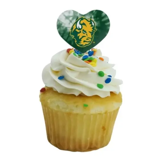 North Dakota State Tie Dye Heart Love Cupcake Picks Toppers Decoration Set of 6 image {4}