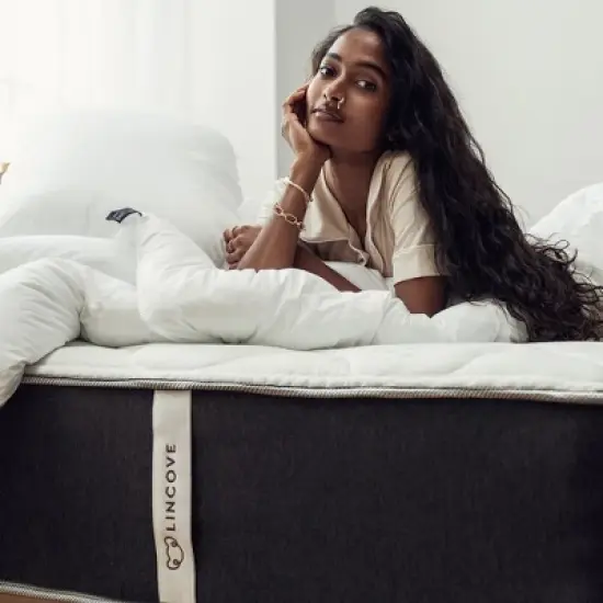 Lincove 12 Inch Spring Hybrid and Memory Foam Mattress - Medium Firm Mattress CertiPUR-US Certified - Adaptive Support, Pressure Relief - Made in USA image {12}