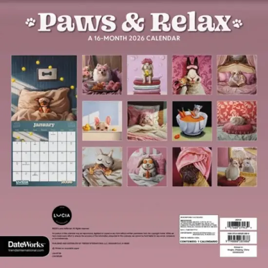 Trends International 2026 Lucia Heffernan Paws and Relax 12"x12" Wall Calendar image {3}