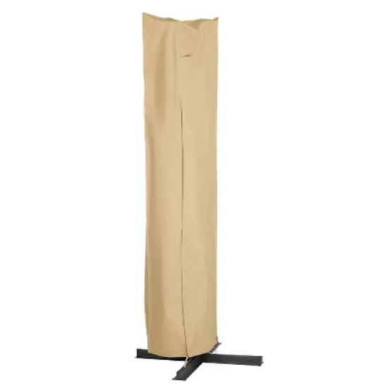 13ft Terrazzo Water-Resistant Offset Umbrella and Frame Cover - Tan - Classic Accessories image {4}