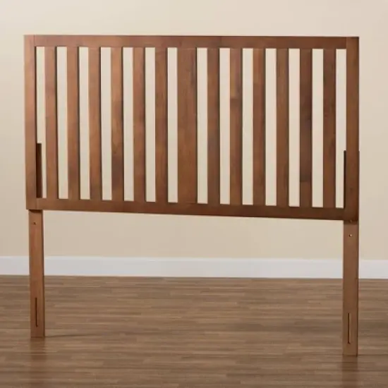 Oren Modern and Wood Headboard Walnut - Baxton Studio image {3}