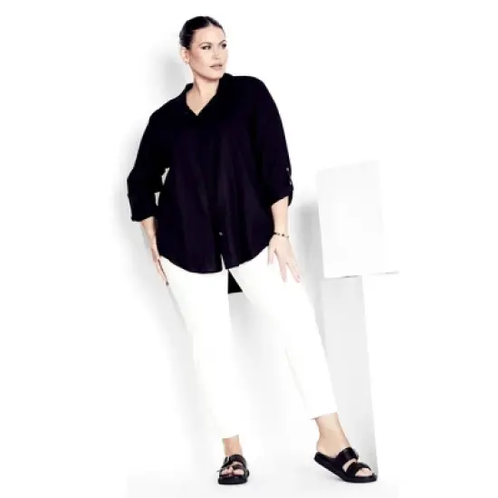 Women's Plus Size Butter Denim Pull On Jean White - average | AVENUE image {3}