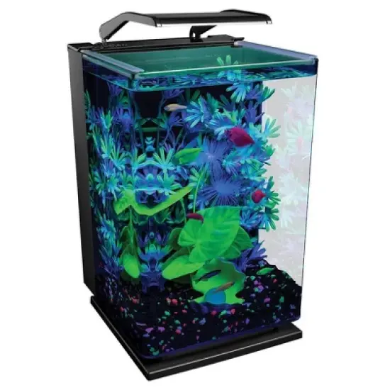 GloFish Hinged Cycle Light And Hidden Filtration Aquarium 5gal image {5}