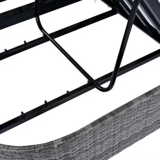 Outdoor Daybed Sunbed, Patio Rattan Loveseat Chaise Lounge with Adjustable Backrest and Cushions for Garden, Backyard -ModernLuxe image {11}