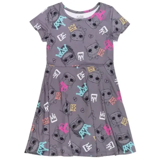 L.O.L. Surprise! Queen Bee Kitty Queen Girls Skater Sequin Dresses Scrunchie Toddler to Big Kid image {1}