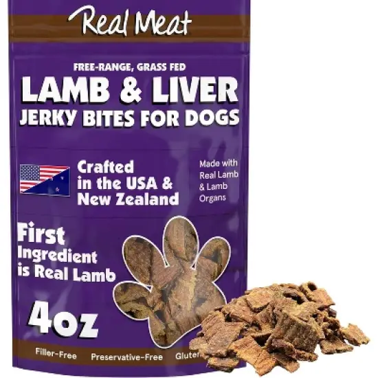 Real Meat Air-Dried Free-Range All-Natural Jerky Treats (Lamb & Liver, 4 oz) image {7}