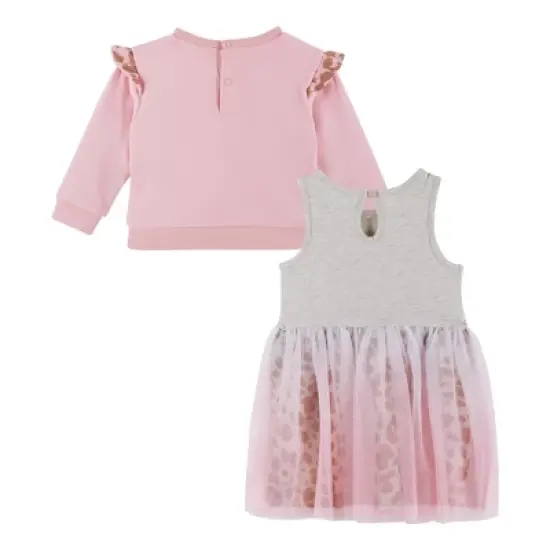 Andy & Evan Toddler Girls Sweatshirt Two-Fer Dress Pink, Size 18-24 Months image {1}